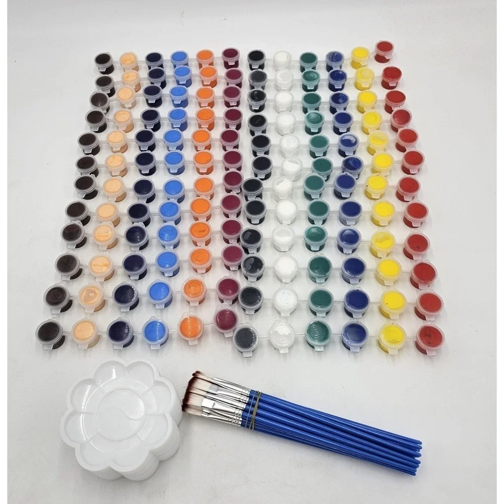 Washable Acrylic Paint Sets 168 Piece Non Toxic Mini Pots  Brushes Palettes Art